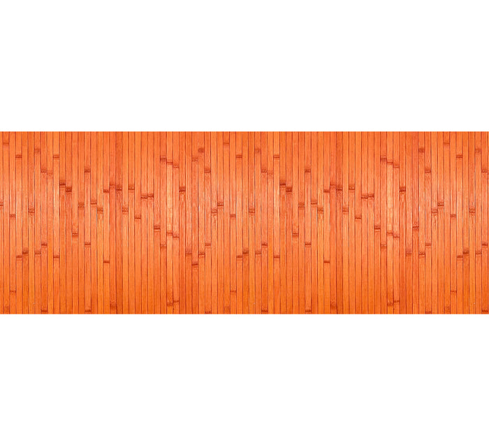 Tappeto Passatoia In Vero Bamboo Tappeto Cucina Ingresso In Legno Antiscivolo Aderente Lavabile E Antimacchia Tagliabile  - Arancione - 50x250 cm