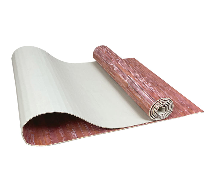 Tappeto Passatoia In Vero Bamboo Tappeto Cucina Ingresso In Legno Antiscivolo Aderente Lavabile E Antimacchia Tagliabile  - Marsala - 50x350 cm