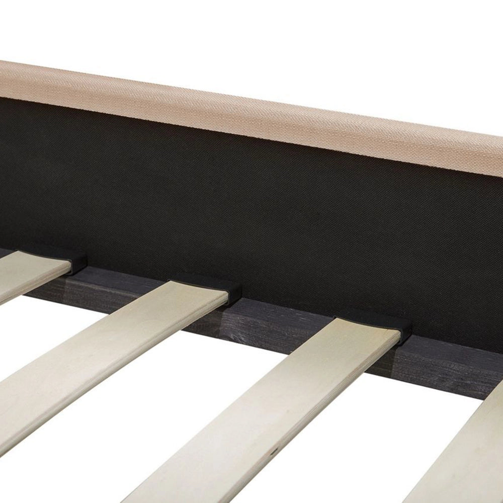 Struttura del letto in poliestere beige imbottito 160 x 200 cm Design tradizionale