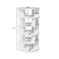 Scarpiera rotonda, girevole, 5 livelli, 115×60×60 cm, Bianco