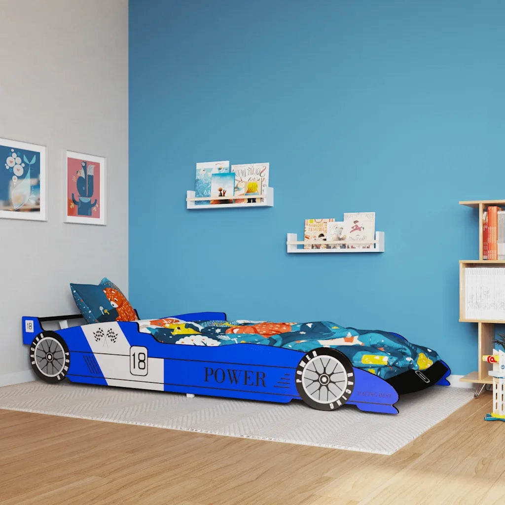 Letto Bambini | Letto Infantile | Lettino Auto da Corsa 90x200 cm Blu