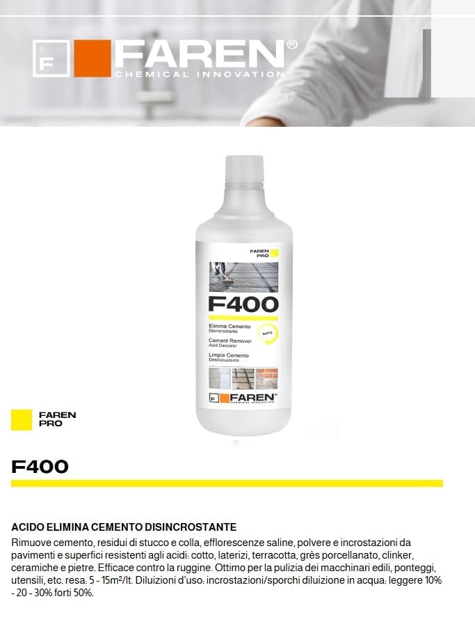Disincrostante per Cemento F400 Faren 1 L