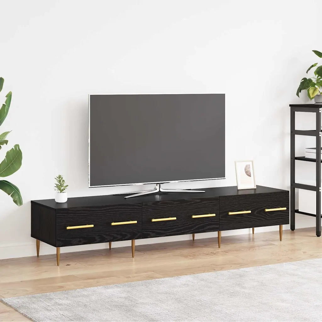 Mobile TV Rovere Nero 150 x 36 x 30 cm Legno multistrato 882319