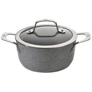 Ballarini 1007050 Salina Pentola Antiaderente 4,7 L con Coperchio in Vetro 24 cm Acciaio Inox Grigio granito colore Grigio