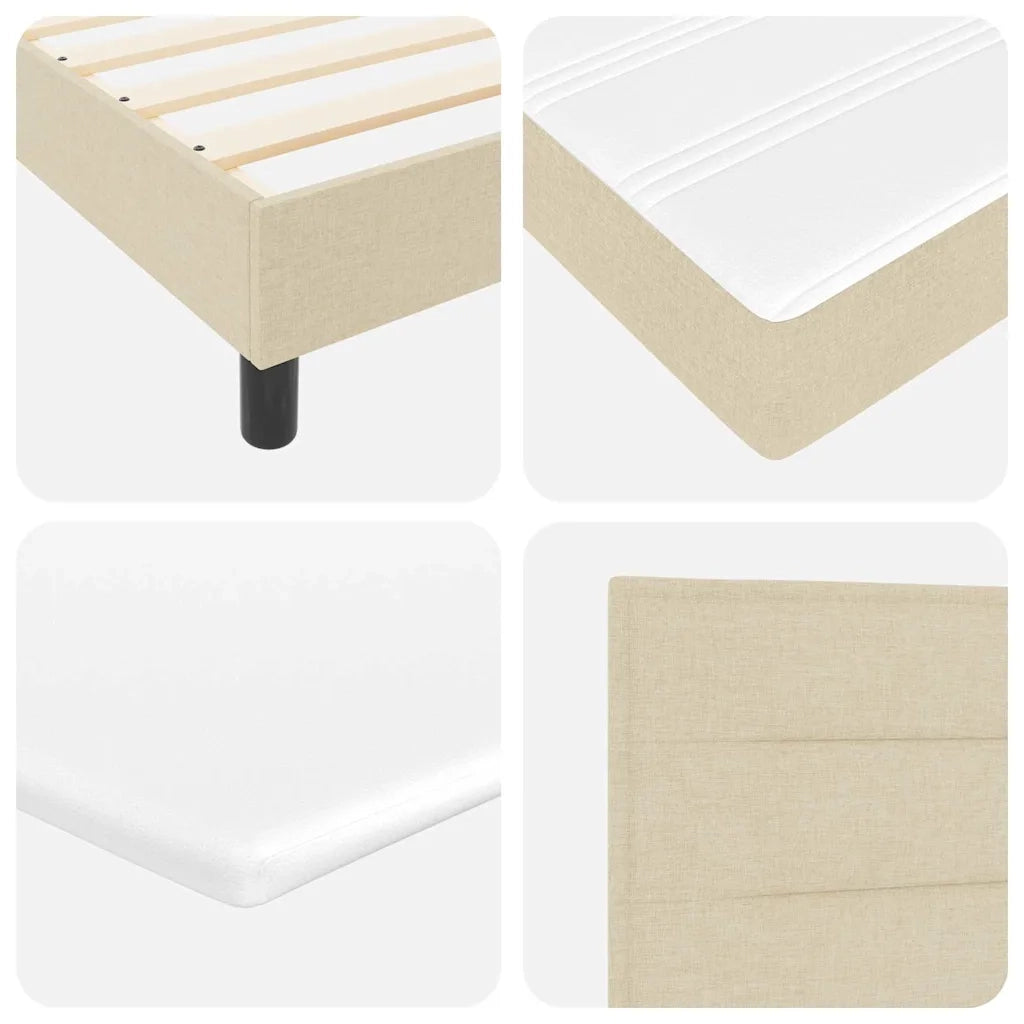 Letto a molle con materasso Crema 180 x 200 cm Tessuto 3339980
