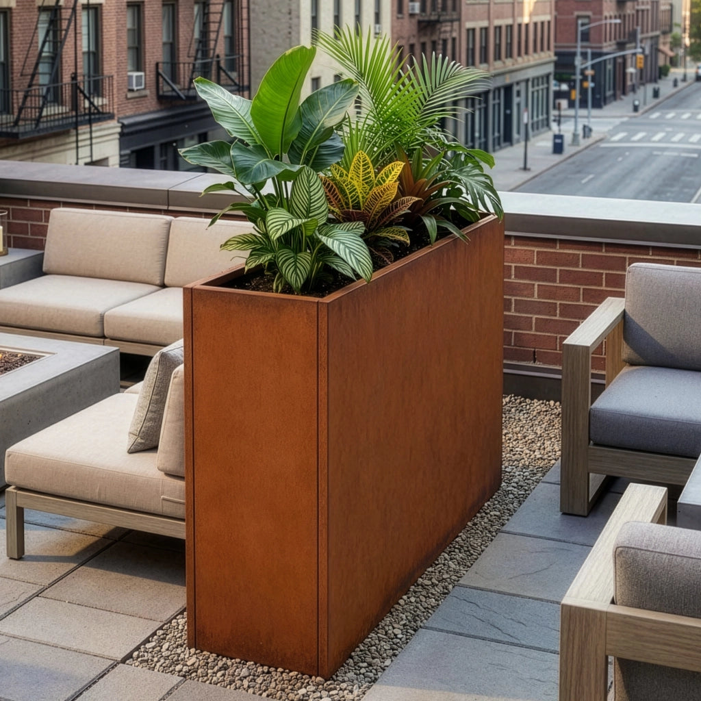 Fioriera Vaargel in Acciaio Corten Portafiori 82x90x30 cm - Marrone Ossidato casa.pro