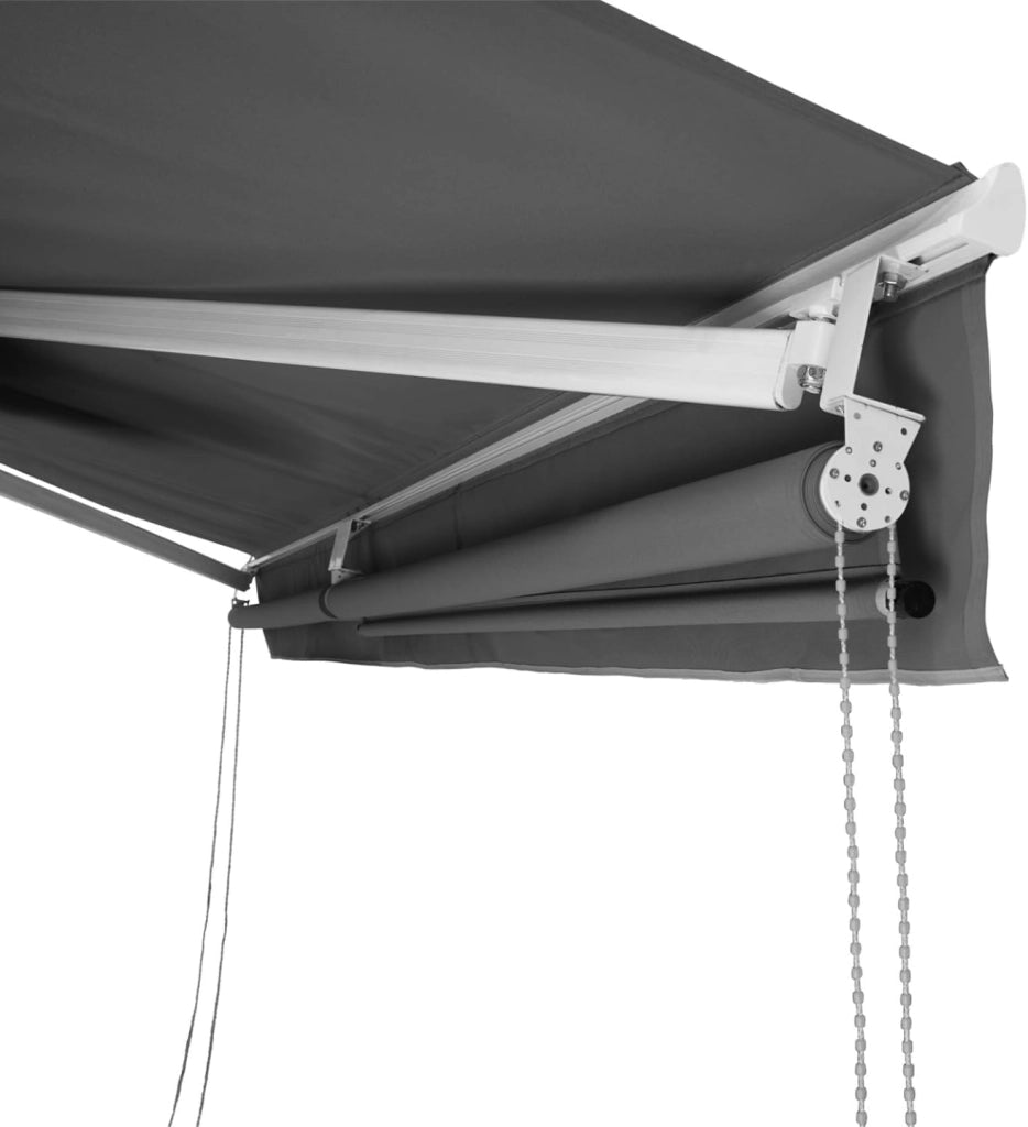Toldo manual 3,95x3 M gris antracita con faldón H.1,40 M