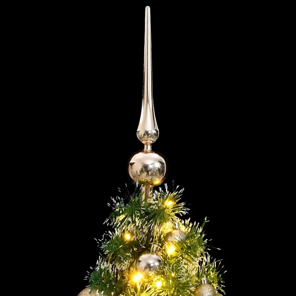 Albero Natale Artificiale 150 LED Palline e Neve Fioccata 120cm 3210091