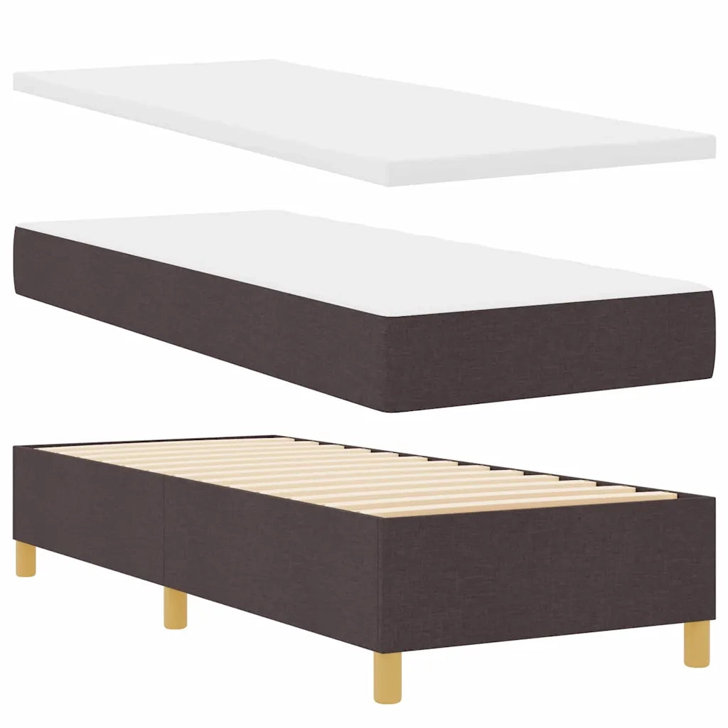 Letto a molle con materasso Marrone Scuro 80 x 200 cm Tessuto 3339654
