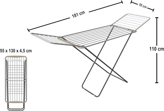 Stendino Stendibiancheria in alluminio e acciaio 181x110x55 mod.BELLA COLOMBO