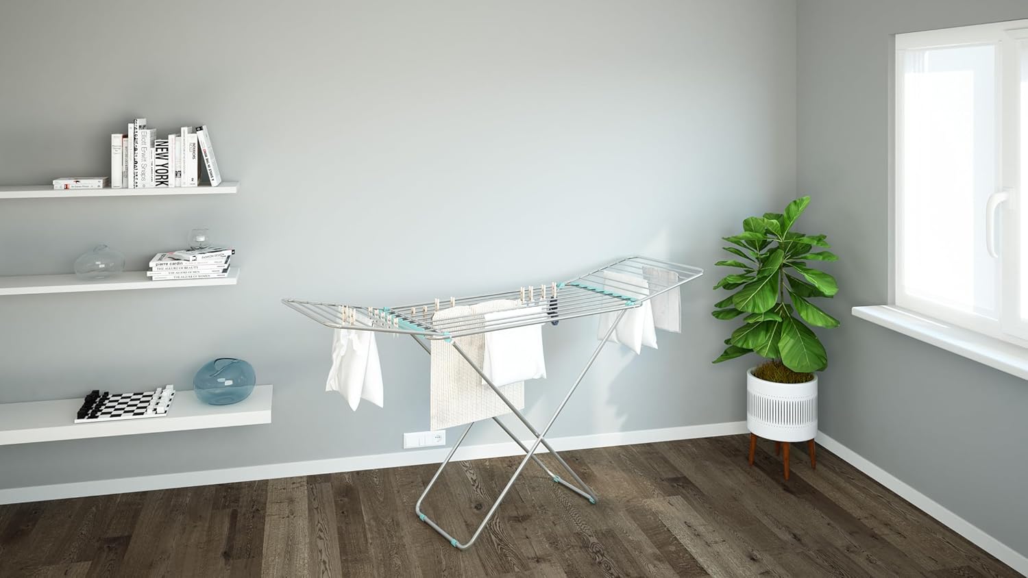 Stendino Stendibiancheria in alluminio e acciaio 181x110x55 mod.BELLA COLOMBO