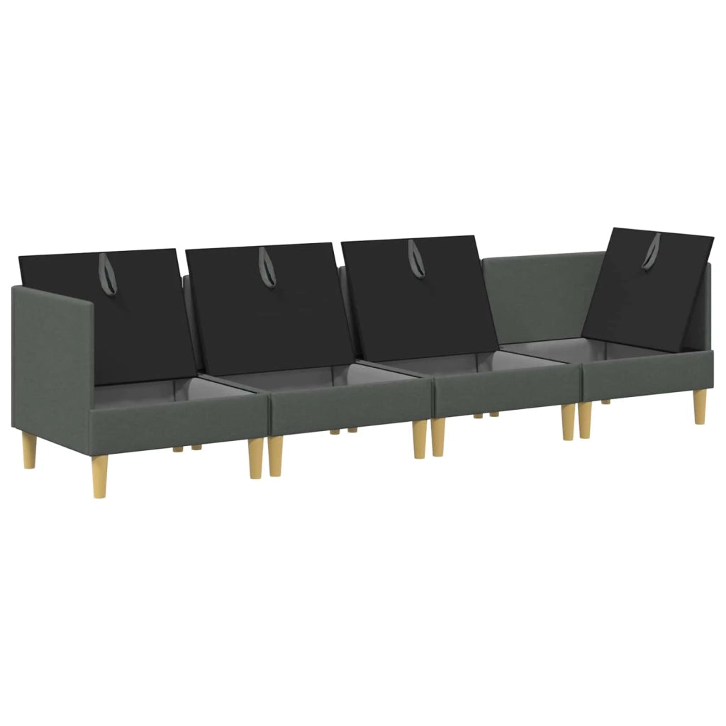 Set di mobili per il soggiorno 4 pcs Grigio Scuro Tessuto 3413679
