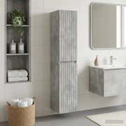 Mobiletto da Bagno a Muro Grigio Cemento 33 x 34,5 x 160 cm 890645