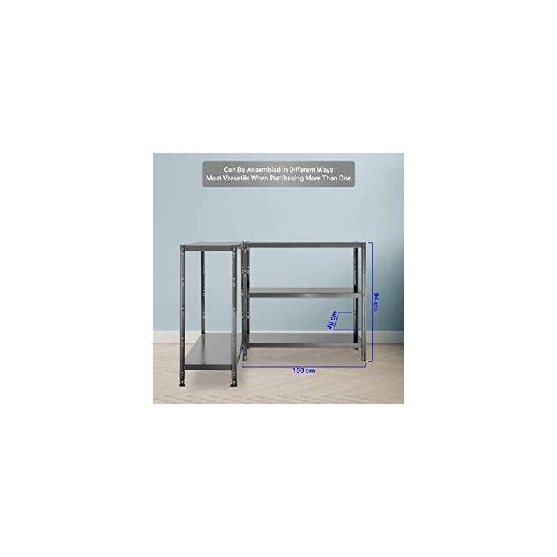 SCAFFALE IN METALLO MARTELLATO ETTORE KIT BULLONI 100X40X H187 CM CON 5 SCAFFALI