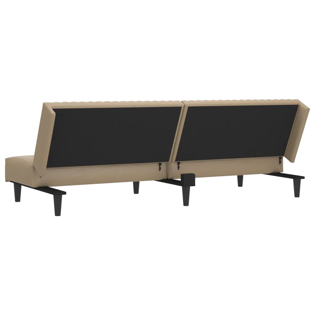 Divano Letto a 2 Posti Cappuccino in Similpelle 375950