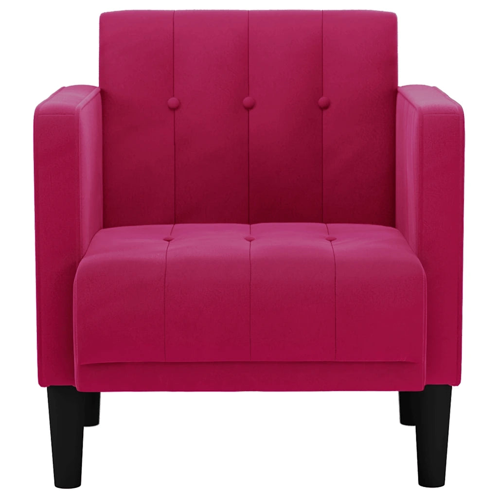 Divano Sedia con Braccioli Rosso Vino 53 cm in Velluto
