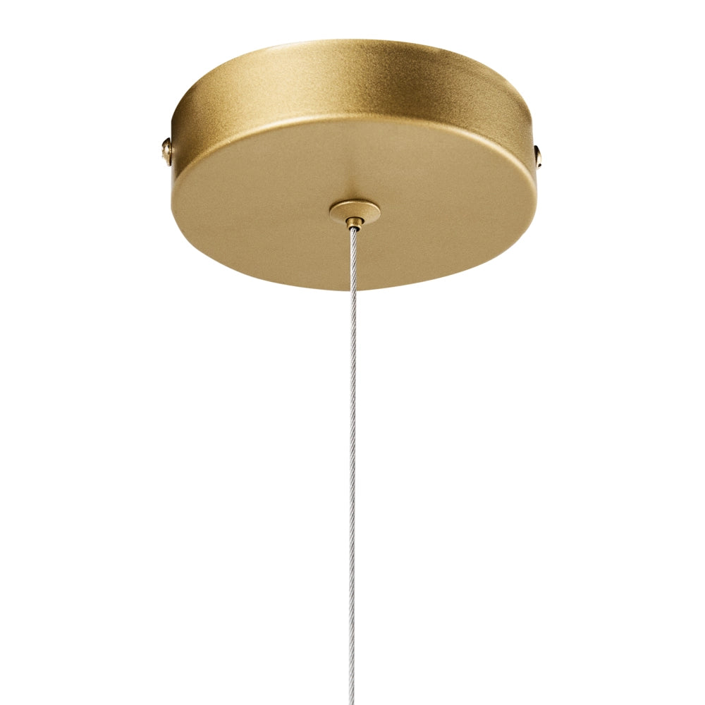 Lampadario in metallo con 6 paralumi in vetro oro stile glamour