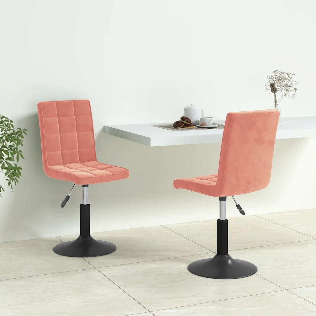 Sedie da Pranzo Girevoli 2 pz Rosa in Velluto 335746