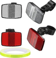 Set di riflettori per bicicletta, mountain bike e motocicletta - 4 pezzi - Riflettori per bicicletta, anteriori e posteriori.