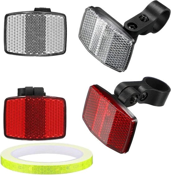 Set di riflettori per bicicletta, mountain bike e motocicletta - 4 pezzi - Riflettori per bicicletta, anteriori e posteriori.