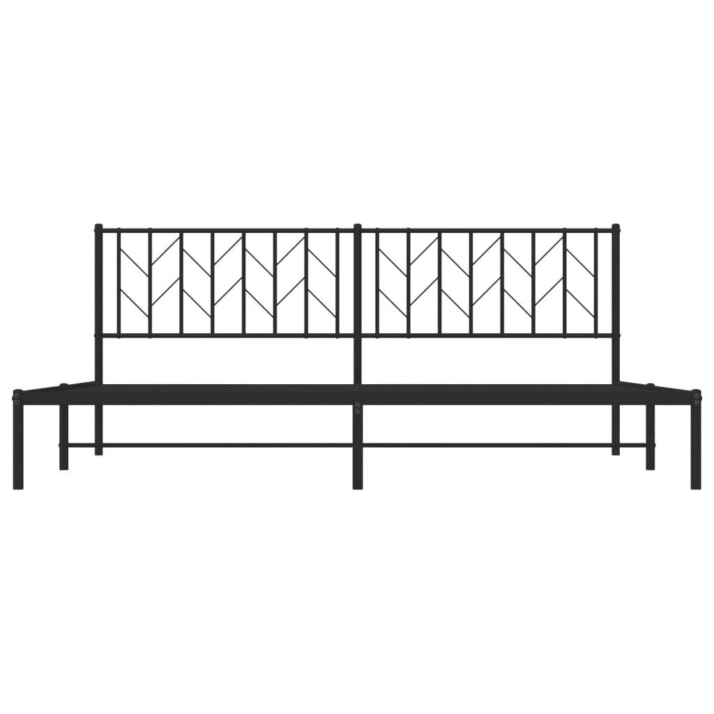 Giroletto con Testiera in Metallo Nero 200x200 cm 374444