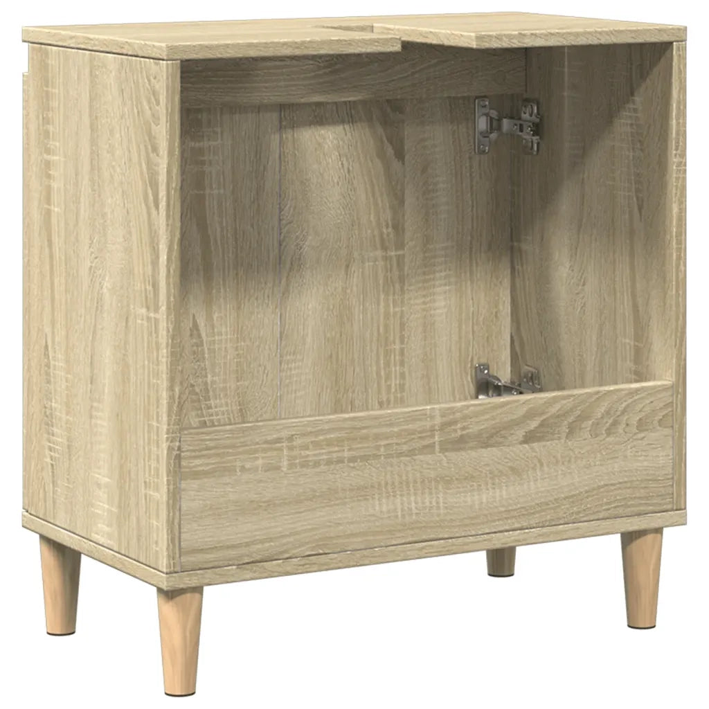 Mobile Lavabo-Armadietto da bagno Rovere Sonoma 58x33x60 cm in Legno Multistrato