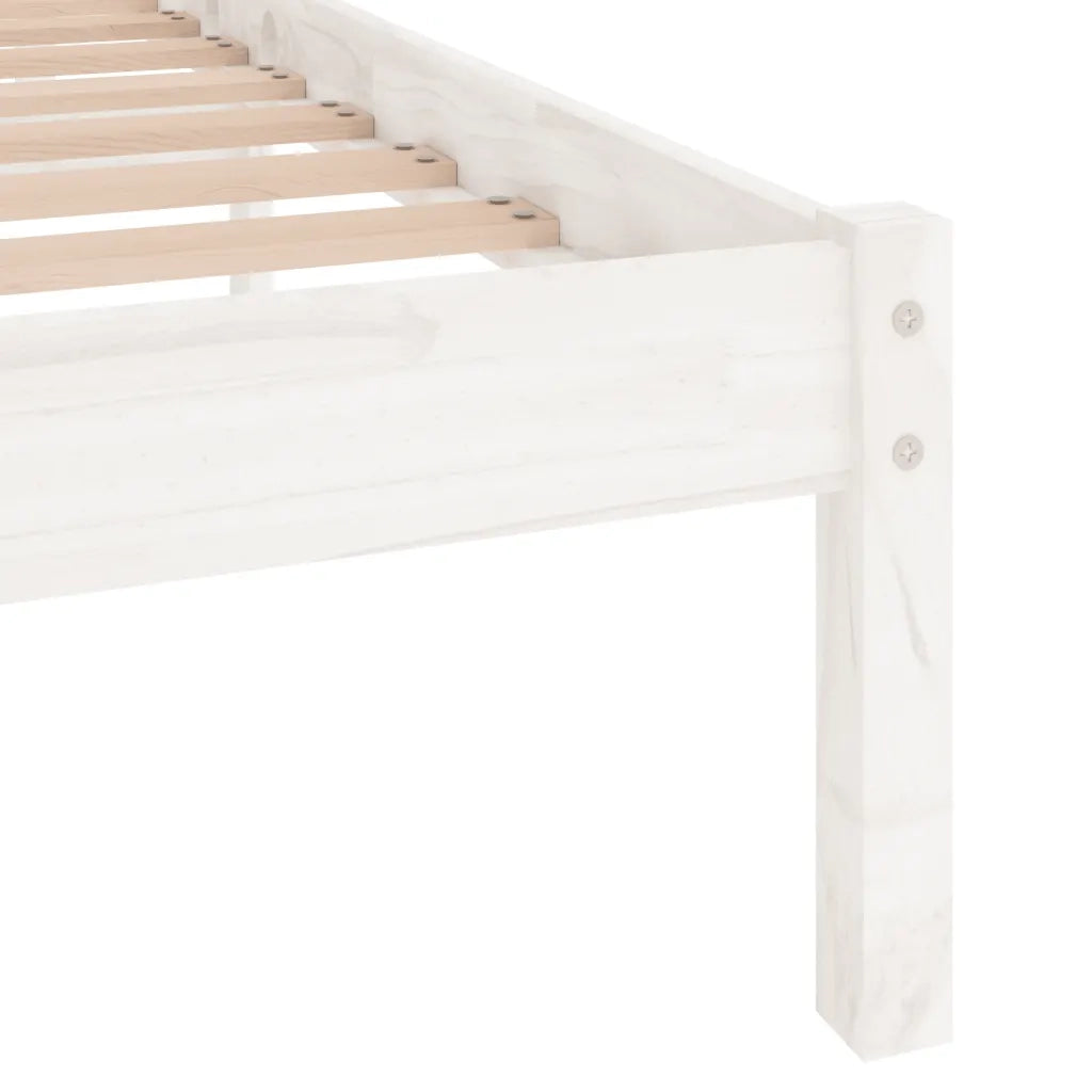 Giroletto-Struttura Letto Bianco in Legno Massello di Pino 120x200 cm 233661
