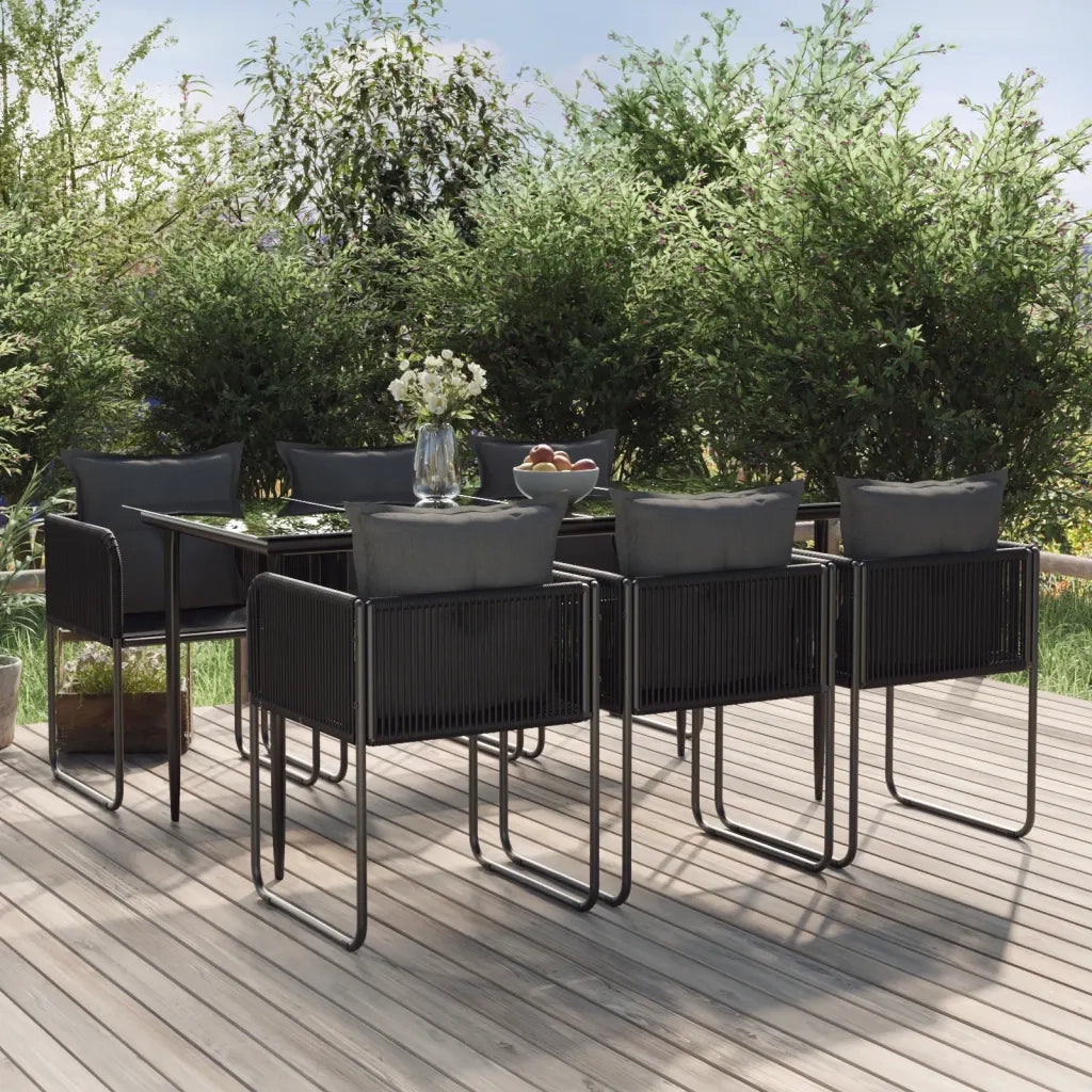 Set da Pranzo da Giardino 7 pz Nero  cod mxl 50434
