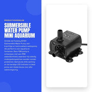 Pompa subacquea 10W - Pompa subacquea - Pompa per acquario - IP68 impermeabile - Silenziosa - Potenza regolabile - Pompa submersa