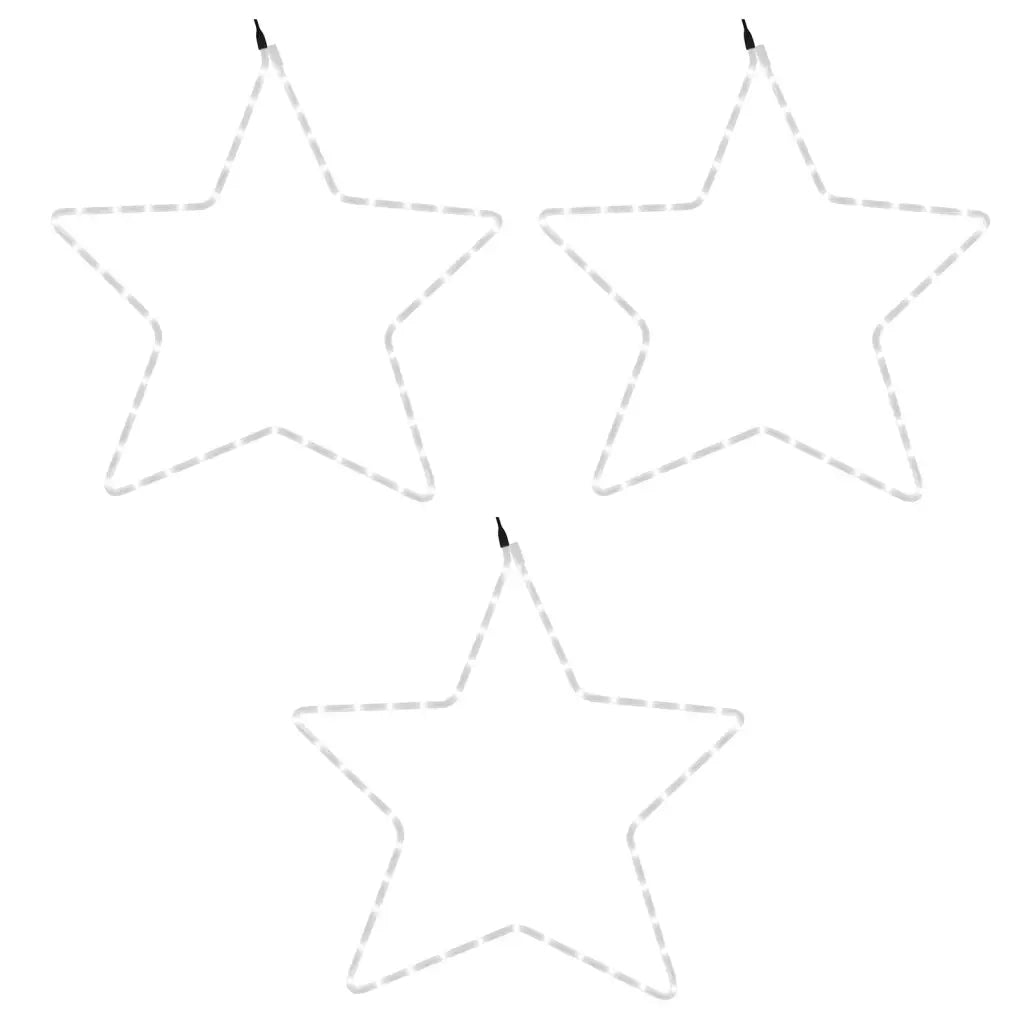 Figure Natalizie Stelle con 48 LED 3 pz Bianco Caldo 56 cm 3154283