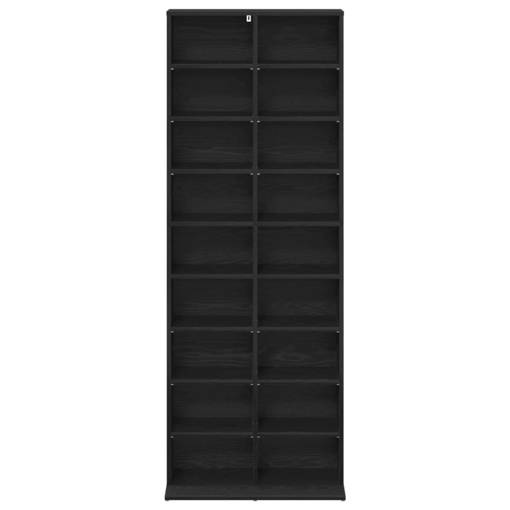 Mobile per CD Rovere Nero 65 x 23,5 x 175 cm 8012659