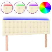 Testiera | Testata Crema a LED 144x5x78/88 cm in Similpelle