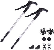 Due paia di bastoni da trekking Bastoni da trekking ultralight per escursioni Bastoni da trekking resistenti agli urti per uomo e donna in alluminio anodizzato