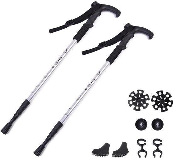 Due paia di bastoni da trekking Bastoni da trekking ultralight per escursioni Bastoni da trekking resistenti agli urti per uomo e donna in alluminio anodizzato