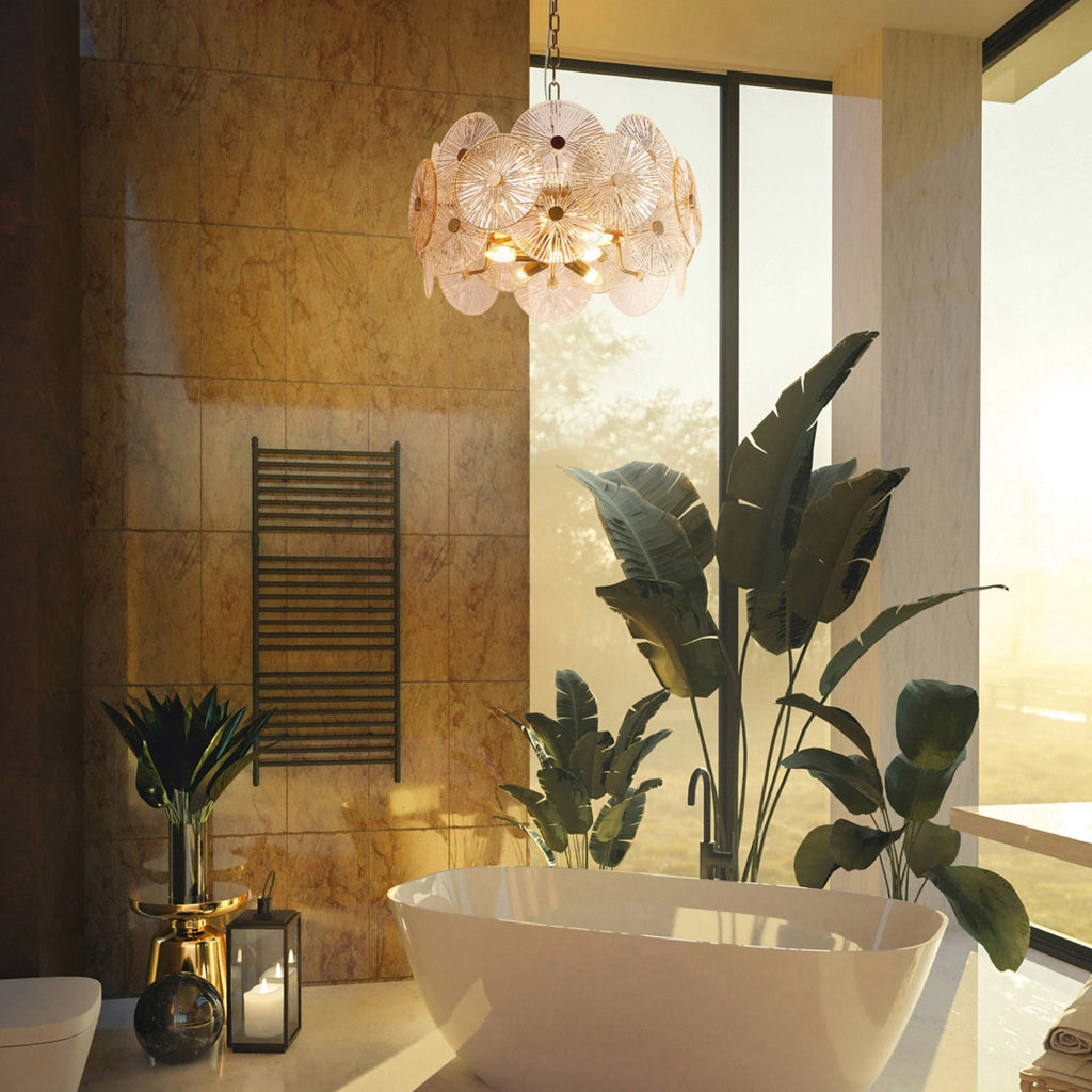 Maytoni Lampadario contemporaneo Aster 8 luci E14 oro metallo vetro