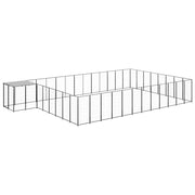 Recinto per animali da esterno per cani 30,25 m² 110 cm acciaio nero 02_0000522