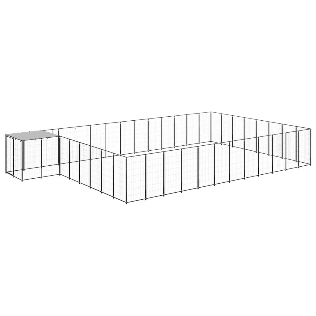 Recinto per animali da esterno per cani 30,25 m² 110 cm acciaio nero 02_0000522