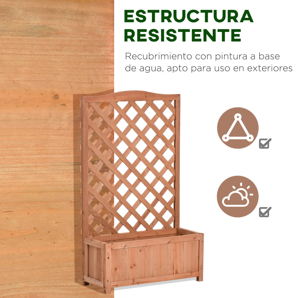 Fioriera con supporto per piante rampicanti ¨C zephmum ¨C 70x28x117 cm marrone