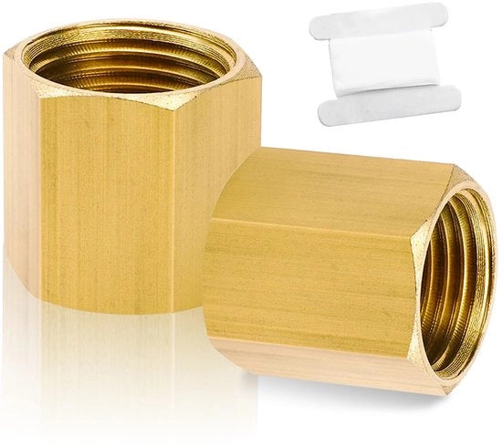Connettore a 6 viti in rame - 2 pezzi - 1/4 pollice IG - giunto a doppia vite - a sei facce - anello di sigillazione incluso - Fitting