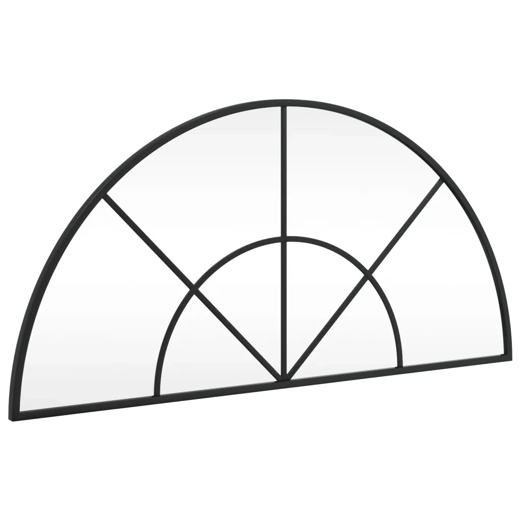 Specchio da Parete-Specchio a Muro-Specchio Decorativo Nero 80x40 cm Arco in Ferro 442349