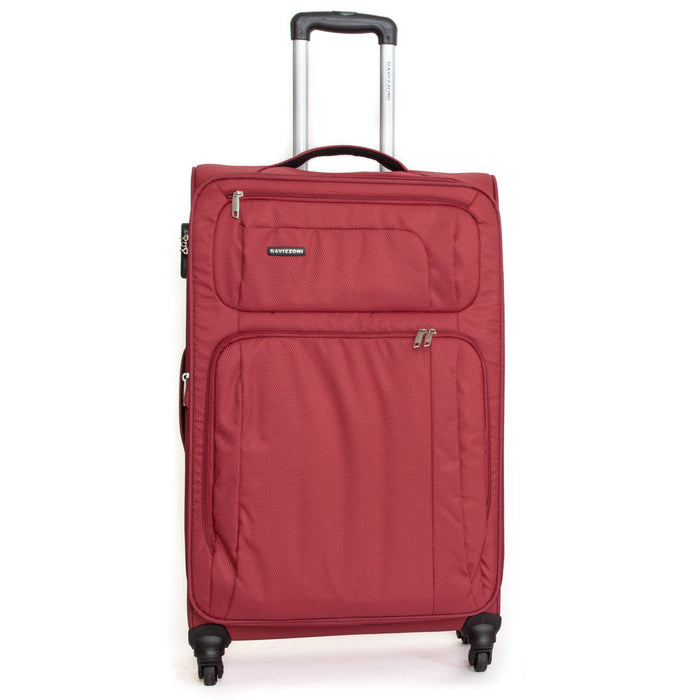 Trolley Valigia Grande Morbida in Poliestere 4 Ruote TSA Ravizzoni Raffaello Rosso