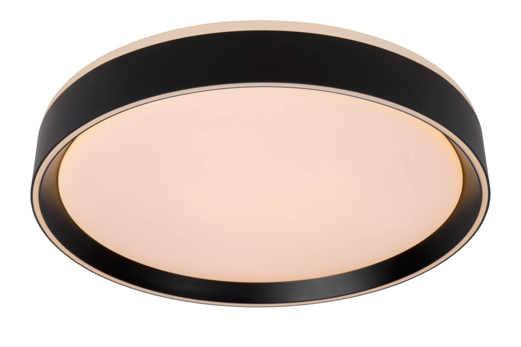 Plafoniera LED Lucide Nuria 40 cm nera 24W dimmer