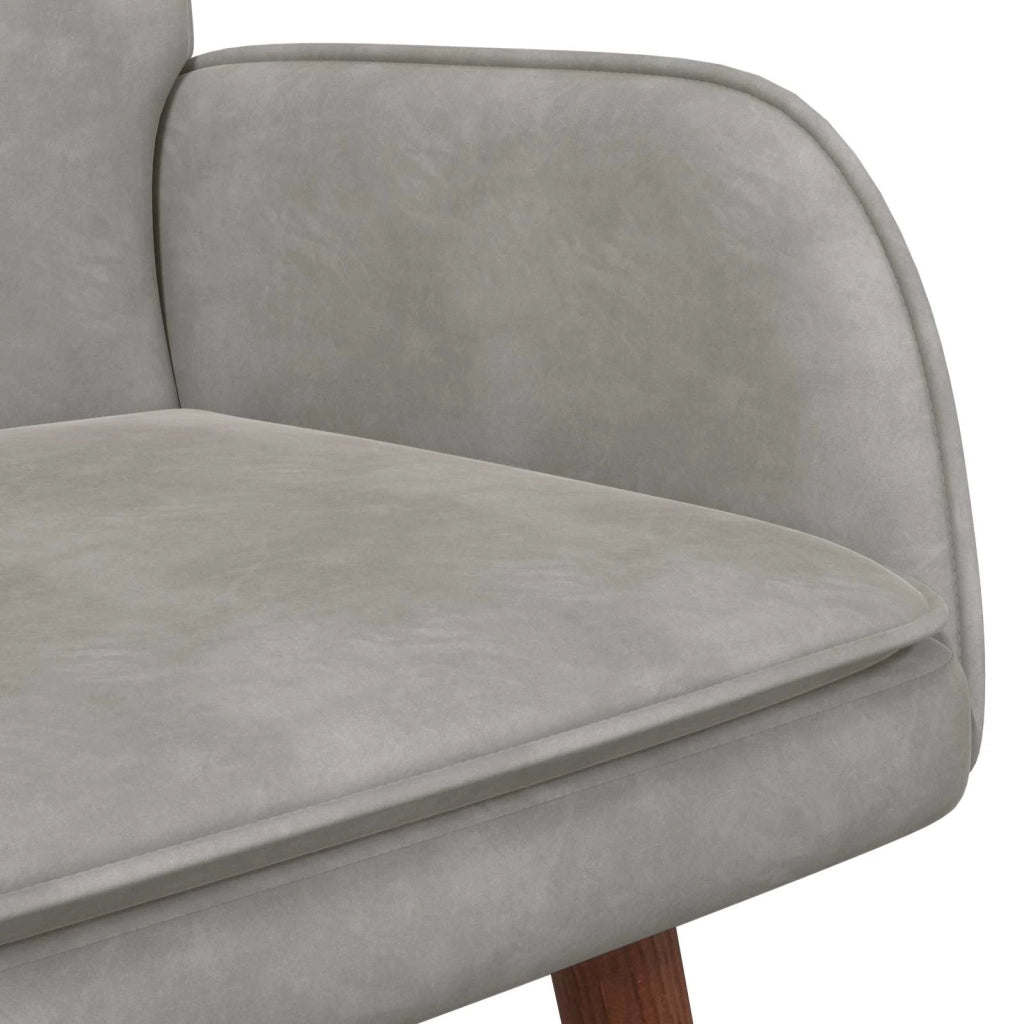 Sofa a Due Posti Grigio chiaro 115 x 61 x 87 cm Velluto
