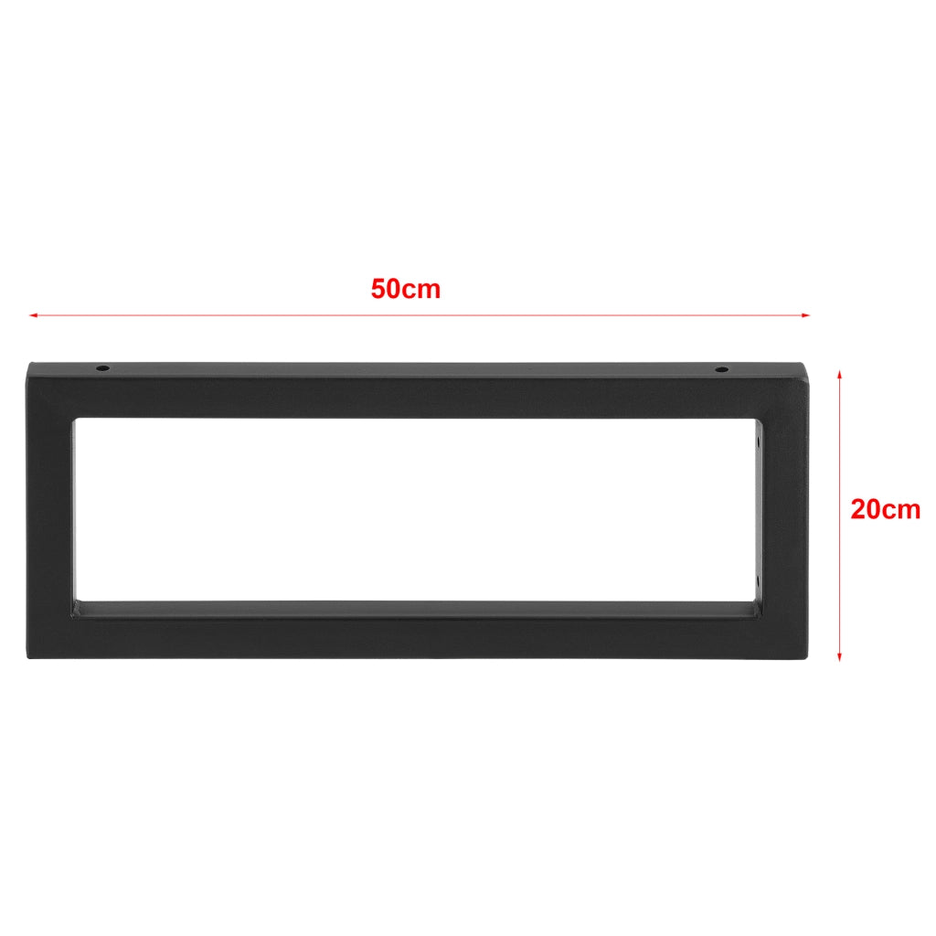 Set di 2 Supporti per Mobili Fai da Te Montaggio a Parete - (LaxA) 50x20 cm - 2 Staffe in Acciaio per Mensole/Piani di Appoggio - Supporto Fino a 50 kg - Nero opaco