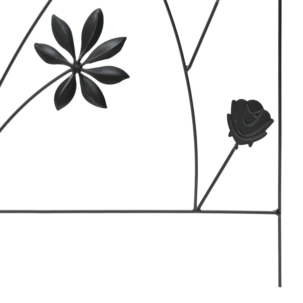 Recinzione per Giardino 3 pz Nero 112 x 39,5 cm Acciaio CFW3326196