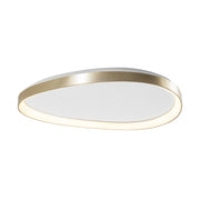 Lotus Plafoniera LED 48W 3000K IP20 - Lampada da soffitto asimmetrica in metallo color oro satinato, design sottile ed elegante - Rossini Group