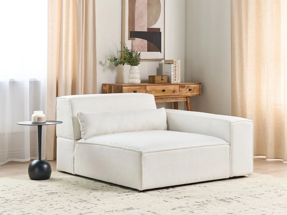 Sezione di seduta ad angolo Boucle bianco Modulo divano a 1 posto Moderno a 1 posto