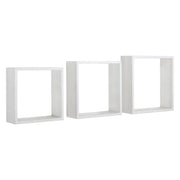 Set di 3 Mensole da Muro Modello INCUBO SLIM, Cubi Arredo, Mensole Cubo, Cubi da Parete. Misure 30x30x10cm 27x27x10cm e 24x24x10cm. Finitura   ROV.SBIANCATO - MADE IN ITALY