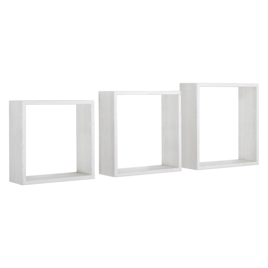 Set di 3 Mensole da Muro Modello INCUBO SLIM, Cubi Arredo, Mensole Cubo, Cubi da Parete. Misure 30x30x10cm 27x27x10cm e 24x24x10cm. Finitura   ROV.SBIANCATO - MADE IN ITALY