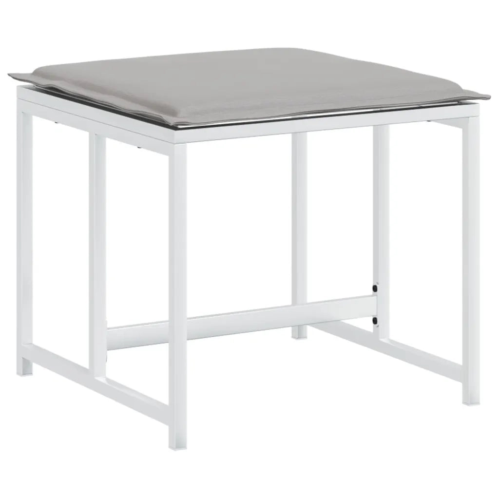 Set da Pranzo da Giardino 11 pz con Cuscini Bianco in Textilene 3295099